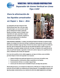 Folleto del Separadore de Vanes Vertical en linea Tipo 110V